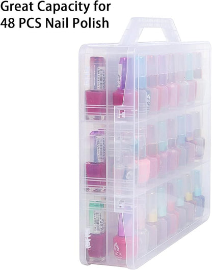Kissbuty Universal Nail Polish Holder Organizer for 48 Bottles Adjustable Dividers Space Saver