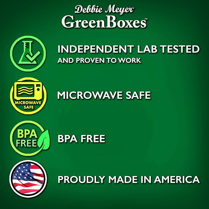 Debbie Meyer UltraLite GreenBox | Reusable Plastic Airtight Food Storage Containers with Lids, Keeps Fruit, Vegetables, Baked Goods Fresh Longer, In Fridges, Travel On-The-Go or Lunch | 32 Piece Set