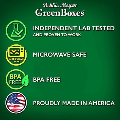 Debbie Meyer UltraLite GreenBox | Reusable Plastic Airtight Food Storage Containers with Lids, Keeps Fruit, Vegetables, Baked Goods Fresh Longer, In Fridges, Travel On-The-Go or Lunch | 32 Piece Set