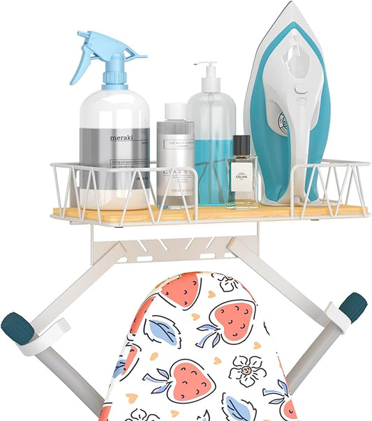 Ironing Board Hanger with Removable Hooks, Ironing Board Holder Wall Mounted for T/Y Leg, Space Saving Iron Holder for Laundry Room Storage and Organization