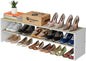 Cidaziya 47.2 Inch Long White Shoe Rack, Stackable Shoe Shelf Organizer for 15-18 Pairs of Shoes, 2 Tier Shoe Storage Organizer for Living Room, Bedroom, Closet, Entryway, Hallway, Garage