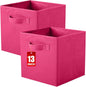 ShellKingdom Storage Bins, Foldable Fabric Storage Cubes And Cloth Storage Organizer Drawer For Closet And Toys Storage, 13 X 13 X 13 INCH, 2 Pack (Fuchsia)