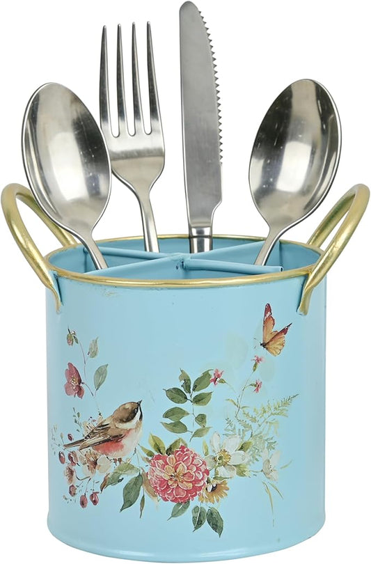 Z&Z ornamentorum Kitchen Utensil Holder for Kitchen Cunter Stylish kitchen Cooking Utensil Organizer Farmhouse Spatula Holder for Countertop (Blue)