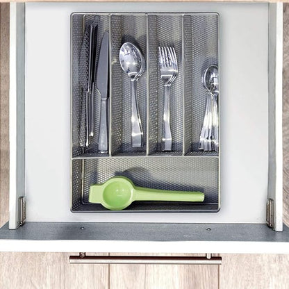 Mesh Flatware and Utensil Drawer Organizer (5 Compartments)