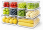 SMRCAD Fridge Organizers and Storage, 10 Pack Clear Organizer Bins with Lids for Kitchen, Pantry, Refrigerator, Food, Fruit, Vegetable Storage