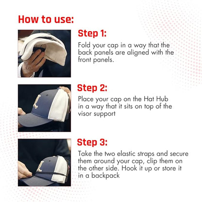 No Errors Hat Hub - Baseball Cap Shaper, Holder, & Organizer. Protects Cap Shape When Traveling - Holds 3 Caps