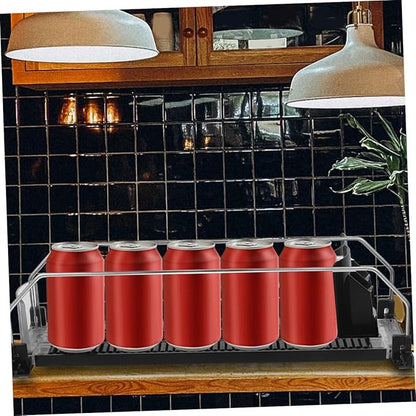 Automatic Pusher Can Organizer for Fridge Stable Smooth Finish Soda Dispenser with Creative Design Convenient Drinks Storage for Refrigerators and Coolers