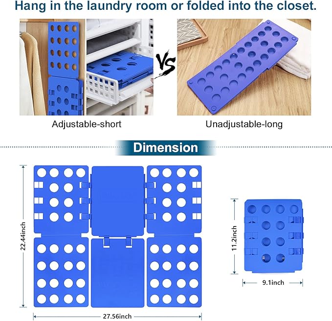 Sealegend V1 Shirt Folding Board t Shirts Clothes Folder for Adults Durable PP Plastic Easy and Fun Laundry folders Effortless Folding Helper for Space-Saving Storage, Blue