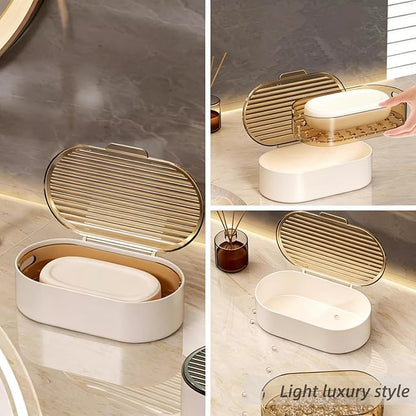 Soap Holder for Bathroom, Shower Soap Dish with Drainage Layer, Portable Soap Box for Bathroom, Bar soap Case for Travel, Gym, School, Camping