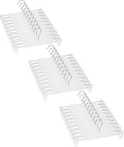 Skirt Hangers, Pants Hangers with Clips，360 ° Swivel Hooks Space Saving Hangers for Pants, Skirts, Clothes, Jeans (30 Pack, Translucent)