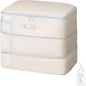 Comforter Storage Bag - Large Capacity Blanket Storage Bags 3-Layer Ultra Space Saving Self Compression Organizer, Washable Compression Bags for Storage Comforter Blanket, 1-Pack, Beige