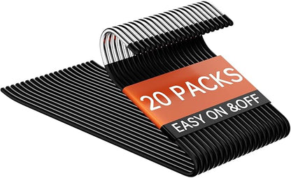 Stainless Steel Pants Hangers, SINYWAY 20 Pack 13.78in Non Slip Open Ended Metal Pants and Jeans Hanger for Men Women Space Saving Hangers for Pants for Closet Organizer for Jeans Trouser Slacks