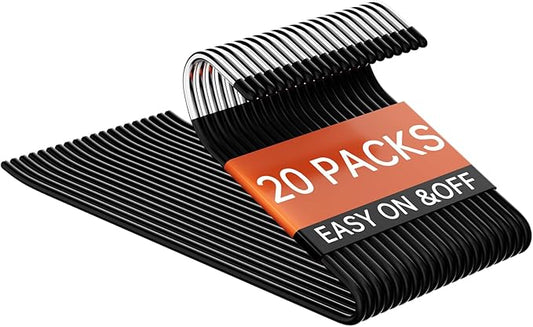 Stainless Steel Pants Hangers, SINYWAY 20 Pack 13.78in Non Slip Open Ended Metal Pants and Jeans Hanger for Men Women Space Saving Hangers for Pants for Closet Organizer for Jeans Trouser Slacks