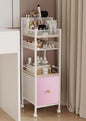 Floor Makeup Organizer Cart, Makeup and Skincare Organizer with Drawers, Bathroom Vanity Organizer, Cosmetics Display Cases Holder for Skin Care Nail Polish Perfume Makeup Brush (Pink)