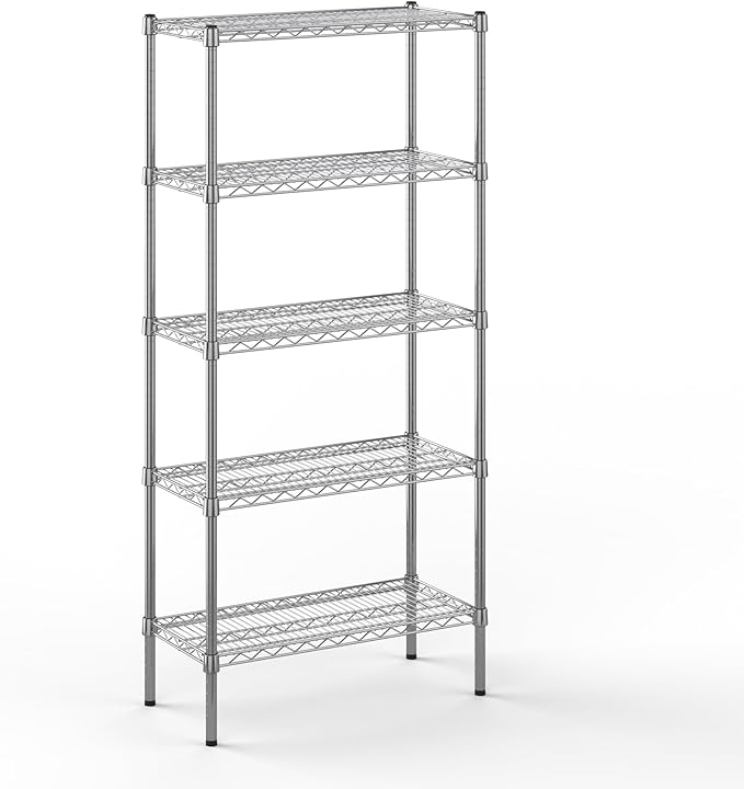 14" Deep x 30" Wide x 64" Height Wire Shelving Kit | 5-Tier | NSF Commercial Storage Rack Unit