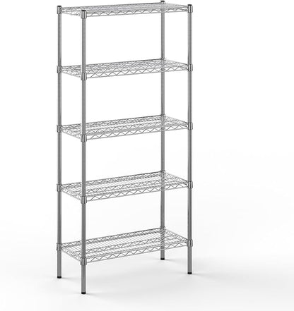 14" Deep x 30" Wide x 64" Height Wire Shelving Kit | 5-Tier | NSF Commercial Storage Rack Unit