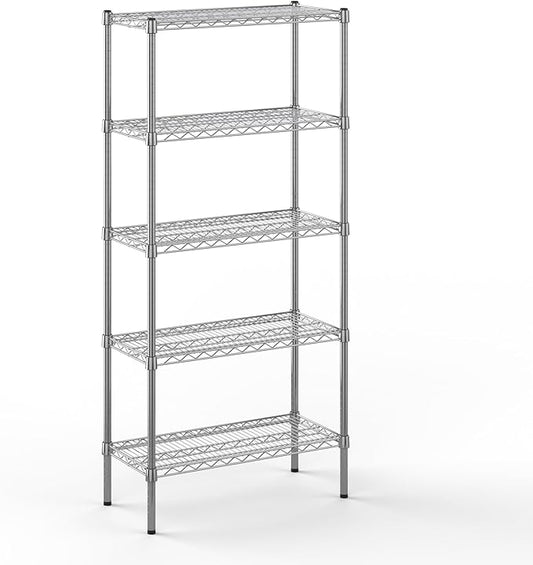 14" Deep x 30" Wide x 64" Height Wire Shelving Kit | 5-Tier | NSF Commercial Storage Rack Unit