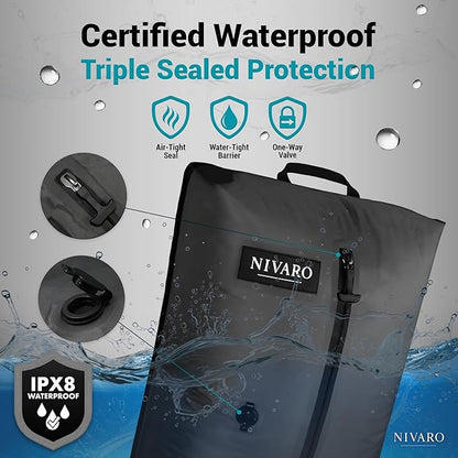Travel Vacuum Compression Bags | Large 30L 1-Pack | Waterproof & Reusable | Space Saver Bags for Luggage | Wireless Pump Included