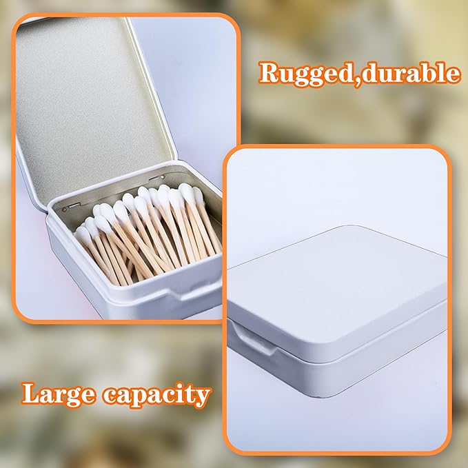 2Pcs Portable Travel Cotton Pad Holder,Bathroom Vanity Organizer for Cotton Balls, Swabs, Floss - Dispenser for Cosmetic Sponge(White)