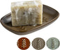 Miamolo Soap Dish Soap Holder Shower, Ceramic Soap Dishes for Bar Soap Sponge, Farmhouse Shower Soap Dish, Large Soap Saver Tray for Bathroom Kitchen Sink, Easy Cleaning, Extend Soap Life, Brown