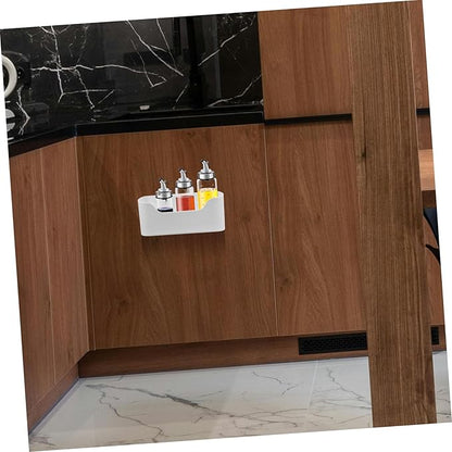 Alipis 2pcs Adhesive Cabinet Door Organizer Wall-Mounted Storage Rack for Kitchen and Bathroom Plastic Holders for Spices and Bottles Space-Saving Solution