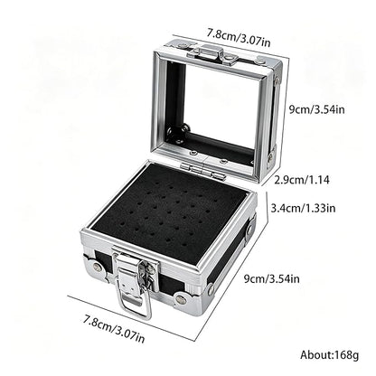 Black 25 Holes Professional Nail Polish Head Storage Box, Nail Tools Organizers Container, Display Storage Box Rack Manicure Tool for Salon Nail Grinding Head，Nail Drill Grinding Bit Holder Box