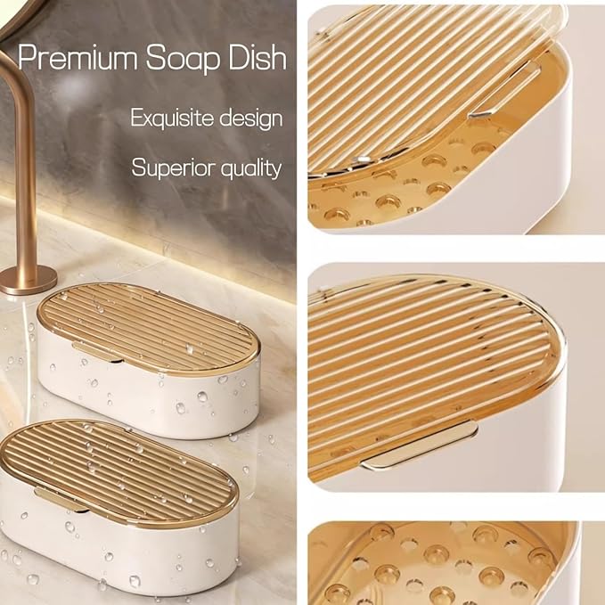 Soap Holder for Bathroom, Shower Soap Dish with Drainage Layer, Portable Soap Box for Bathroom, Bar soap Case for Travel, Gym, School, Camping