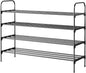 Kitsure Shoe Rack - 3-Tier Space-Saving Shoe Organizer & Shoe Shelf with Handle, Easy Assembly, Sturdy Metal Shoe Rack for Closet, Entryway, Bedroom, 28.0" x 11.8" x 33.0", Black