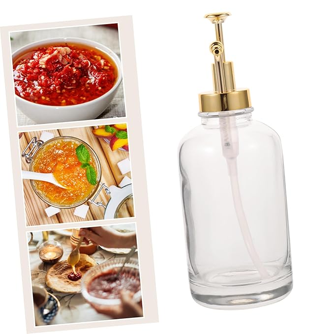 Didiseaon Glass Lotion Bottle Pump Syrup Dispenser for Bar Maple Syrup Soap Sugar Honey