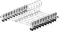 Metal Pants Hangers with Clips, Lightweight Skirt Hangers, 13 Inch, Strong Grip Clips, Black and Silver, 15 lb Capacity