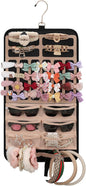 Ethereal Hanging Claw Clip Organizer for Women/Girls, Hair Bows Holder with Hanger Metal Hooks, Hair Accessories Organizer for Sunglasses, Hair Clip, Scrunchies (Only Bag)