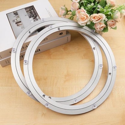 2 Pack 12 Inch Aluminium Alloy Turntable Bearing, Heavy Duty Swivel Turntables Lazy Susan for Round Dining Table, 12" Smooth Swivel Turntable for Lazy Susan Dining Table