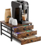 Coffee Pod Holder for Countertop, 3 Tier K Cup Holder Drawer, Coffee Bar Organizer 60 Coffee Pods Storage Organizer with Sliding Drawer for Coffee Station