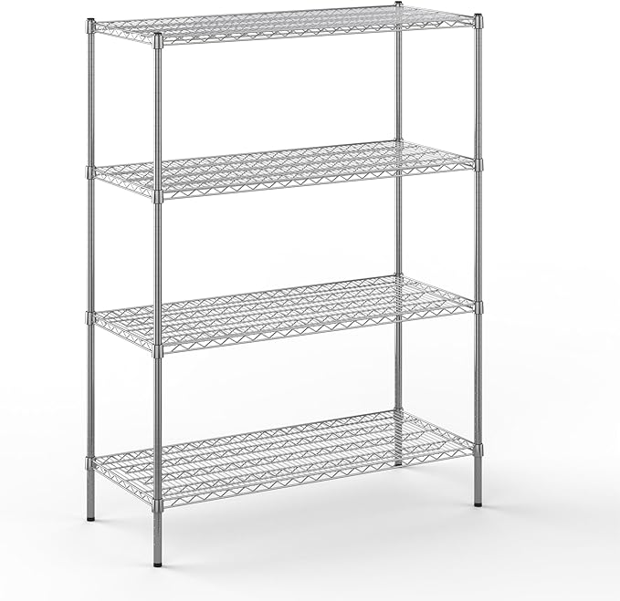 21" Deep x 48" Wide x 64" Height Wire Shelving Kit | 4-Tier | NSF Commercial Storage Rack Unit