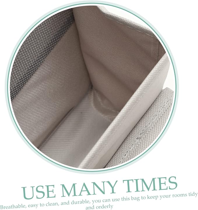 LABRIMP Multi-Layer Door Organizer Storage Bag 40x90cm Grey Fabric with Hooks Foldable Hanging Storage for Closet and Dormitory No Drilling Required