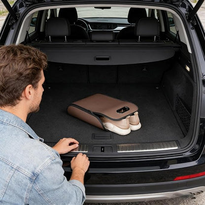 Shoe Organizer for Car,PU Leather Car Trunk Shoes Storage Box | Boot SUV Trunk Organizer - for Automotive RV Sedan Entryway Hotel Gym Camping