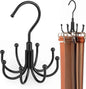 ZEDODIER 2 Pack Belt Organizer for Closet, Heavy-Duty Rotating Belt Hanger Rack Holds up to 48 Belts, Hanging Space Saving Metal Belt Holder for Closet Storage, Black