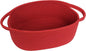 MEGASKET Red Woven Basket, 13" x 9" x 5" Baskets for Gifts Empty, Cute Cotton Rope Cat Dog Toy Bin Box, Small Woven Bin for Organizing, Red Room Decor, Nursery Cloth Diaper Storage Organizer