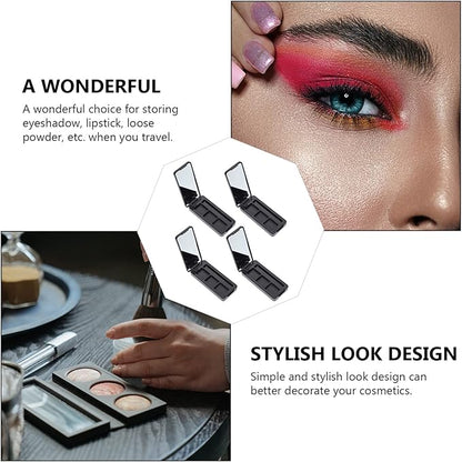 Beaupretty 4Pcs Empty Eyeshadow Palette Boxes 3-Grid Compact Cosmetic Storage Tray Durable Multi-Grid Makeup Organizer for Travel Lipstick Eye Shadow