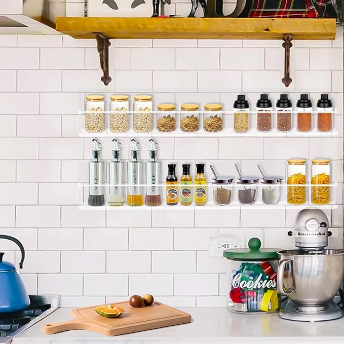 Clear Acrylic Floating Shelves Wall Mounted 15 Inch Invisible Kids Bookshelf Figurine Display Shelf Spice Rack for Office Bathroom Kitchen (4 Pack)