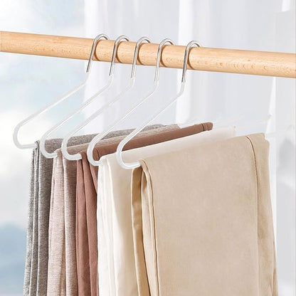devesanter Pants Hanger, 30 Pack Space Saving Open-Ended Metal Pants Hanger, Non Slip Trousers Slack Hangers Organizers for Pants Jeans Slacks Scarf Trousers Ties，White
