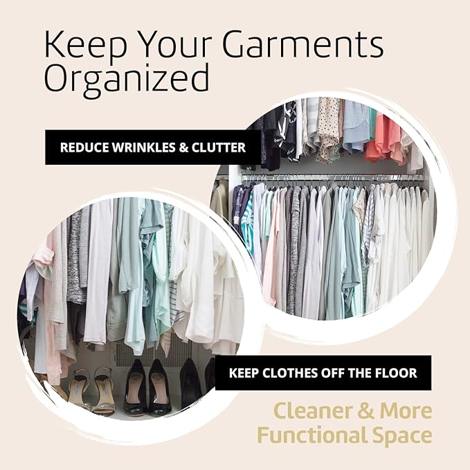 Higher Hangers BioHangers, Sustainable Flaxseed Space Saving Clothes Hangers, Premium Closet Organizers for College Dorms, RVs, & More, Reduces Wrinkles & Clutter, Standard 17", 40 Pack