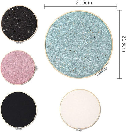 REOVE Wall Hanging Pin Collection Display Stand Enamel Pin Display Holder Display Board, Canvas Leather Embroidery Hoop for Display Pins Buttons Wall Decoration