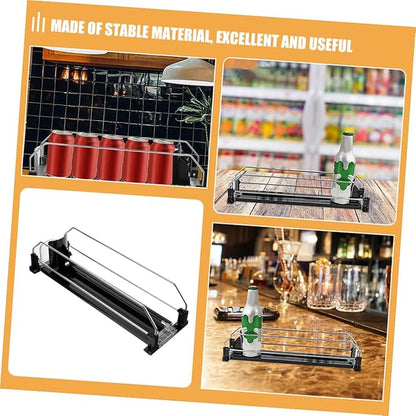 Ipetboom 2pcs Automatic Pusher Drinks Organizer for Refrigerator Stable Material Soda Can Dispenser Easy Install Fridge Beverage Organizer for Efficient Pantry Storage