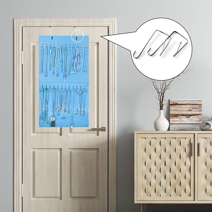 Necklace Holder Hanging Jewelry Organizer Storage with 24 Hook Jewelry Display Wall Mounted