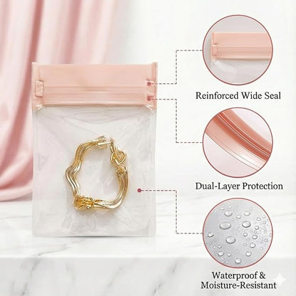 Anti Tarnish Jewelry Bags, Clear EVA Mini Travel Bags for Necklace, Earring, Bracelet 30 Pack Assorted Sizes