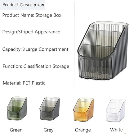 Makeup Organizer Cosmetics Storage Box, Large Capacity Make Up Brush Holder Organizer Vanity Accessories, Bathroom Countertops, Desk Storage Container, Cosmetic Display cases(Gray-S)