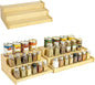 Expandable Bamboo Can Rack Organizer for Pantry, 3-Tier Adjustable Canned Food Storage Holder, Tiered Step Shelf holds up to 24 Cans for Kitchen Cabinet & Countertop