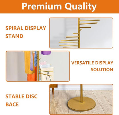 Royxen Scarf Organizer 20 Tiers, Hijab Organizer 60" Height, Purse Holder, Scarf Display for Clothing Store, Home (Gold)