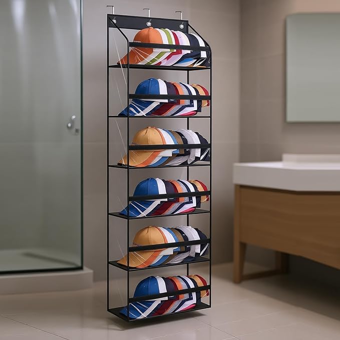 ordinarYone Multiple Layer Clear Over The Door Storage Organizers With 6 Compartments For Efficient Home Organization Saving Space